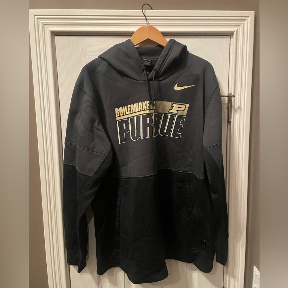 Grey and Black Purdue Hoodie